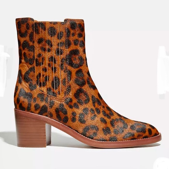 🍂 NWOT Madewell Chelsea Boots Calf Hair Leopard🍂 - Picture 2 of 9